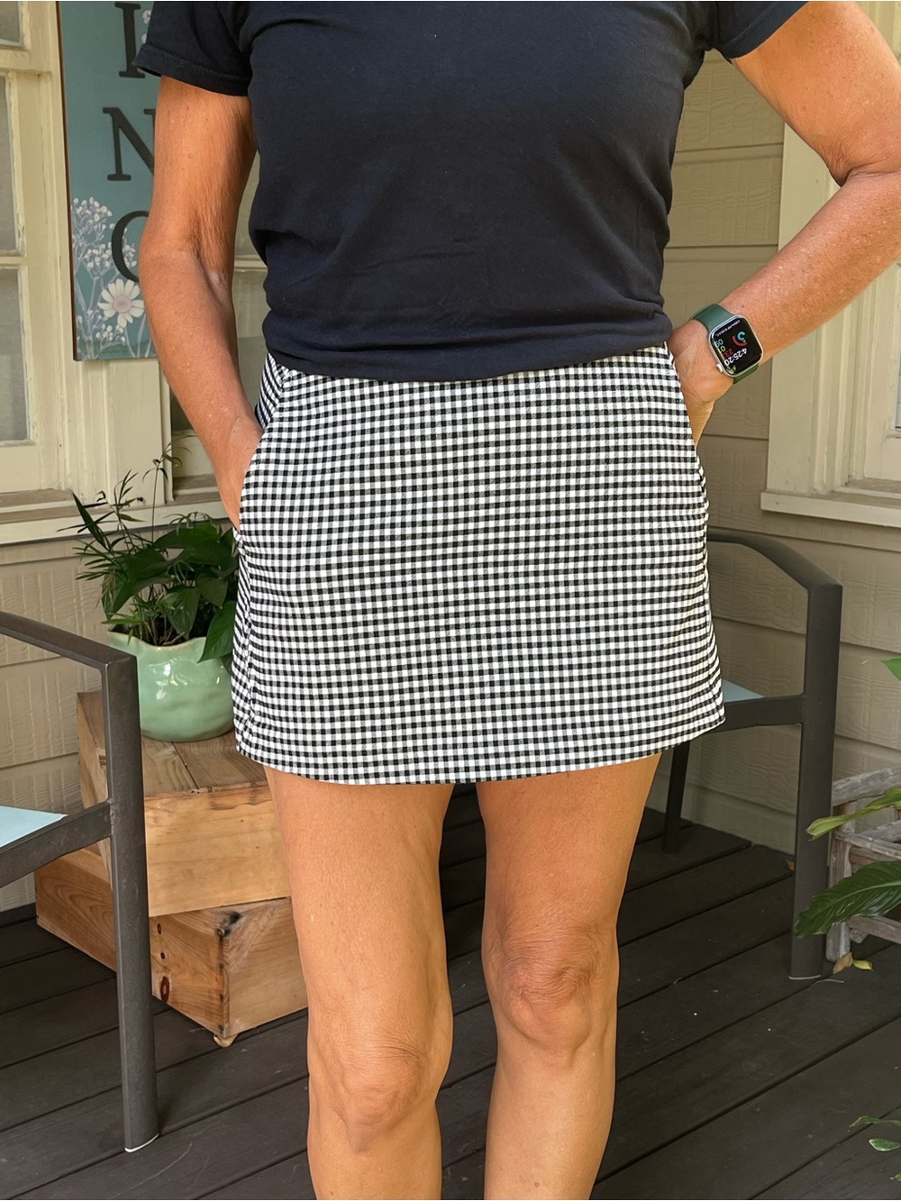 NWT! Urban Outfitters Black and White Gingham Mini Skirt